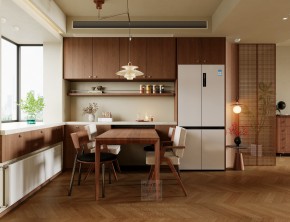 自由水岸中古风三居室餐厅装修效果图