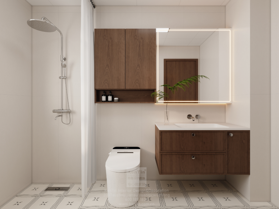 自由水岸中古风三居室卫生间装修效果图