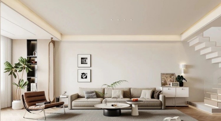 现代简约三居室客厅装修效果图