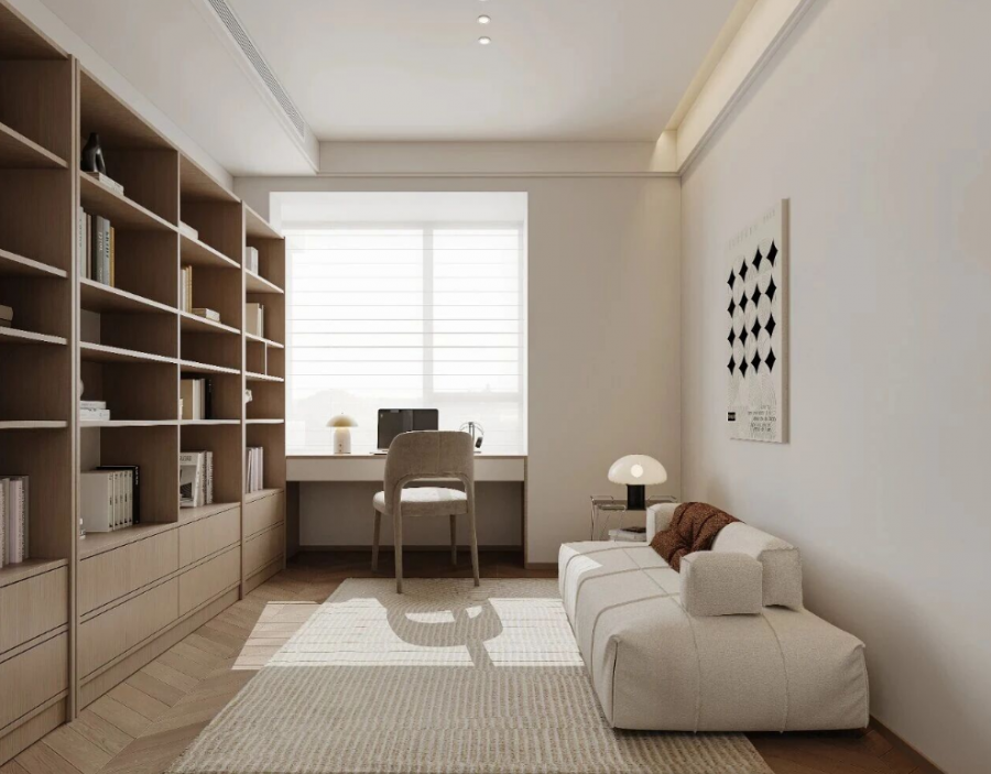 现代简约三居室书房装修效果图