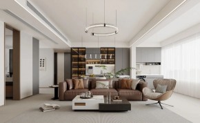 现代简约两居室客厅装修效果图