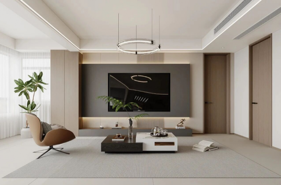 现代简约两居室客厅装修效果图