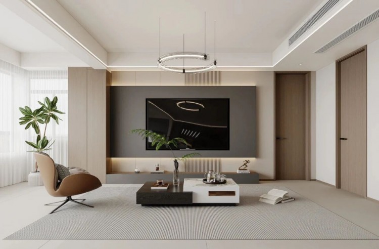 现代简约两居室客厅装修效果图