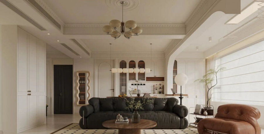 法式三居室客厅装修效果图