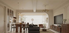 法式三居室客厅装修效果图