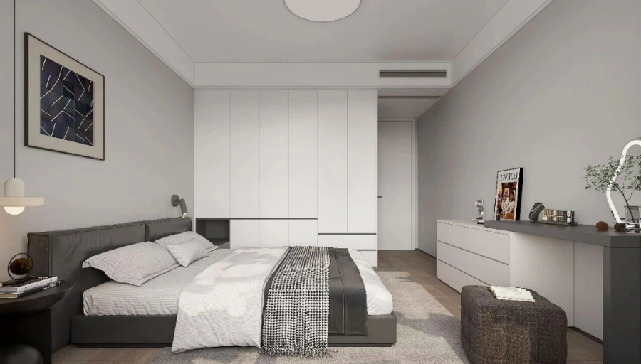 现代简约三居室卧室装修效果图