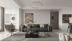 现代简约三居室客厅装修效果图