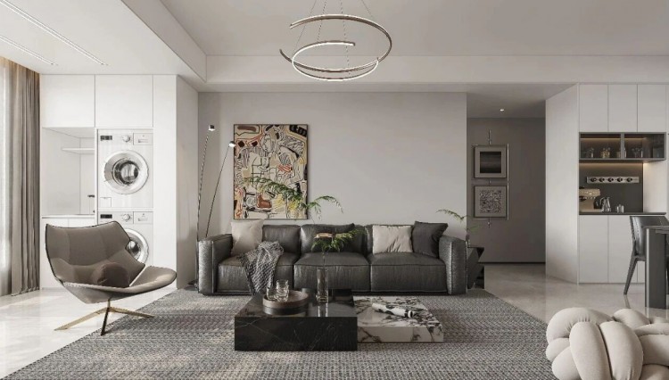 现代简约三居室客厅装修效果图