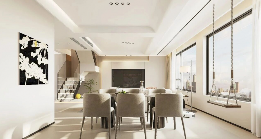 现代简约复试餐厅装修效果图