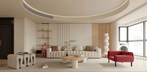 现代简约三居室客厅装修效果图