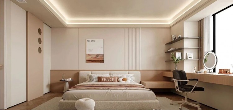 现代简约三居室卧室装修效果图