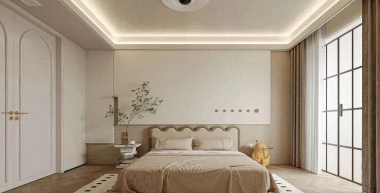 现代简约三居室卧室装修效果图