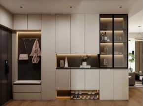 现代简约三居室玄关装修效果图