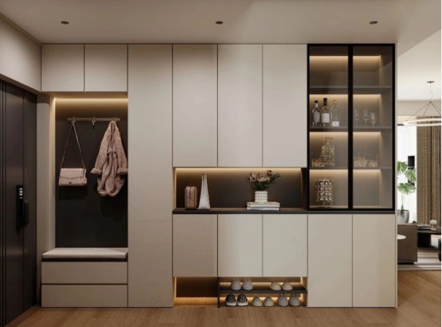 现代简约三居室玄关装修效果图