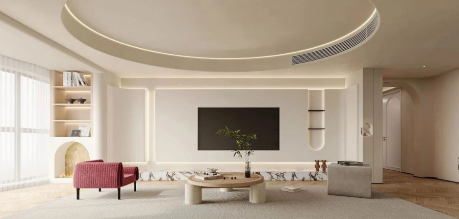 现代简约三居室客厅装修效果图