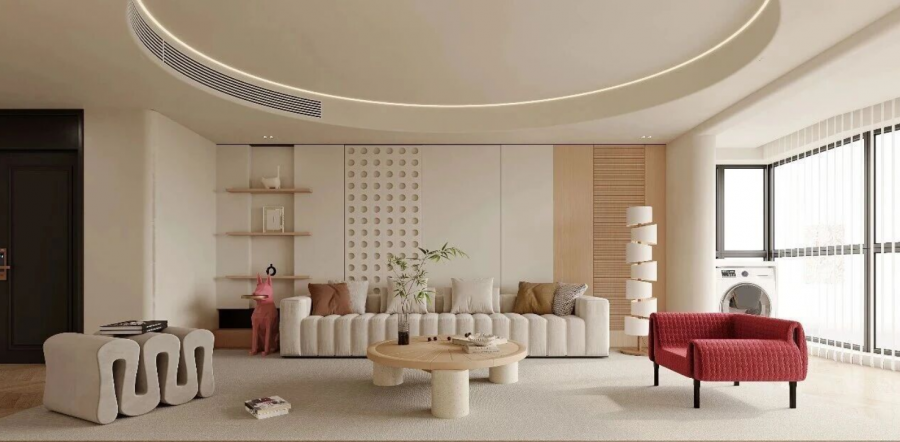 现代简约三居室客厅装修效果图