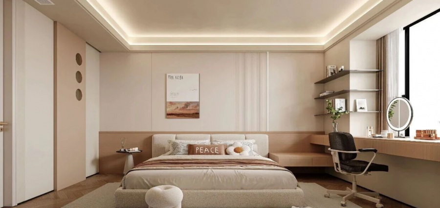现代简约三居室卧室装修效果图