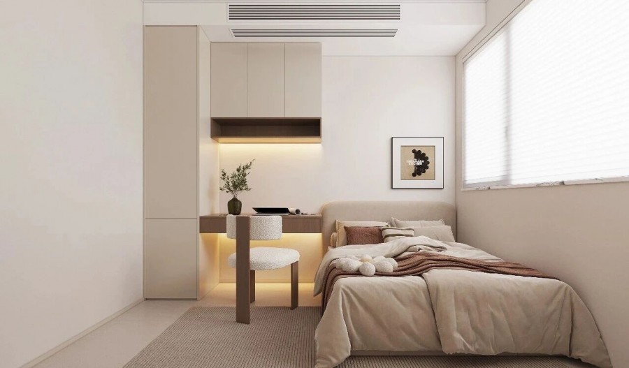 现代简约三居室卧室装修效果图