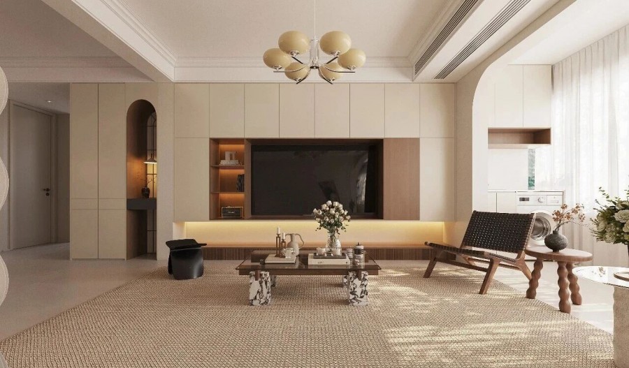 现代简约三居室客厅装修效果图