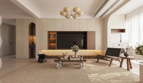 现代简约三居室客厅装修效果图