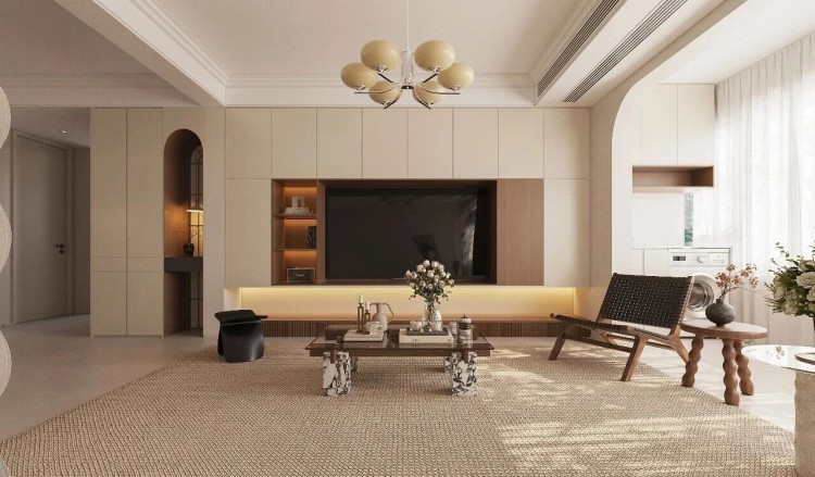 现代简约三居室客厅装修效果图