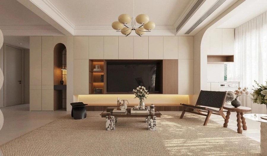 现代简约三居室客厅装修效果图