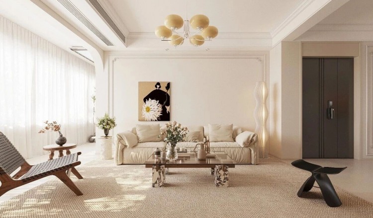 现代简约三居室客厅装修效果图