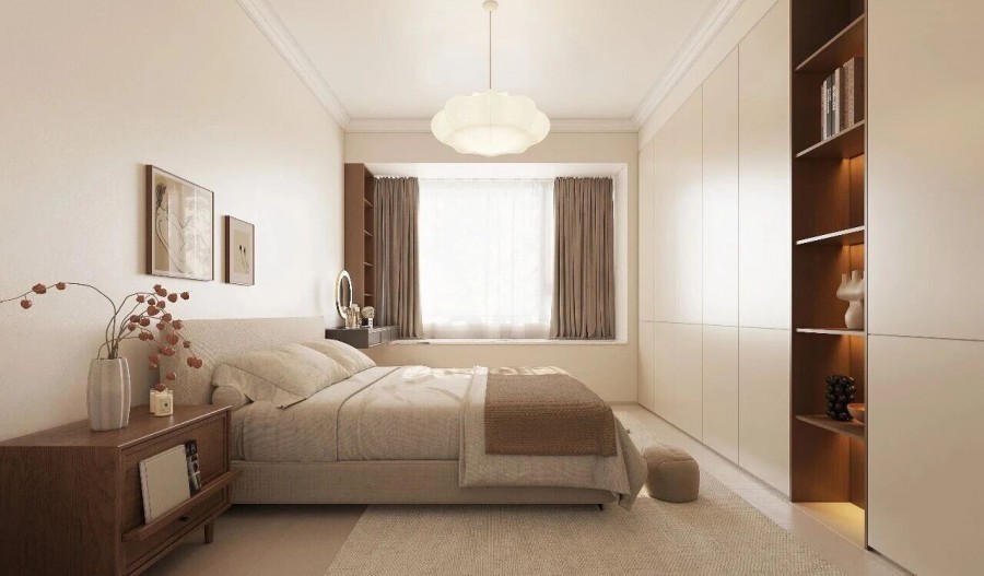 现代简约三居室卧室装修效果图