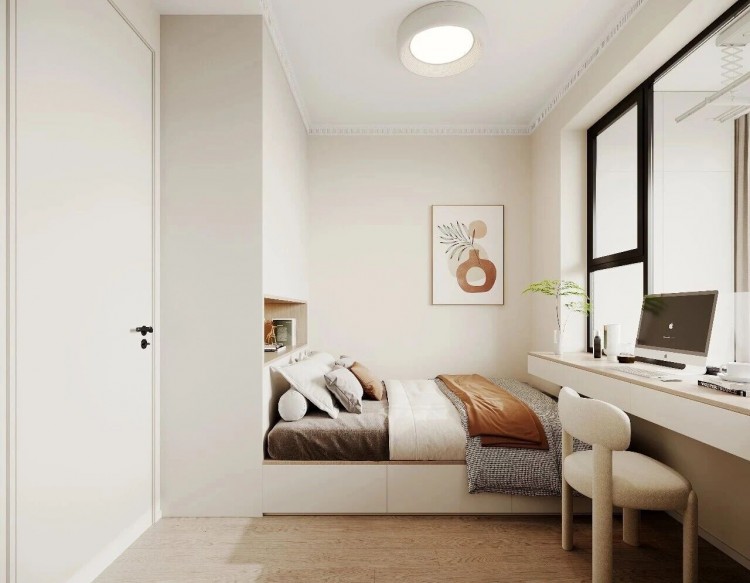 现代简约三居室卧室装修效果图