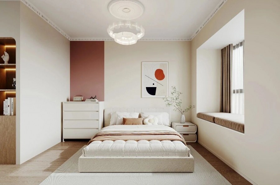 现代简约三居室卧室装修效果图