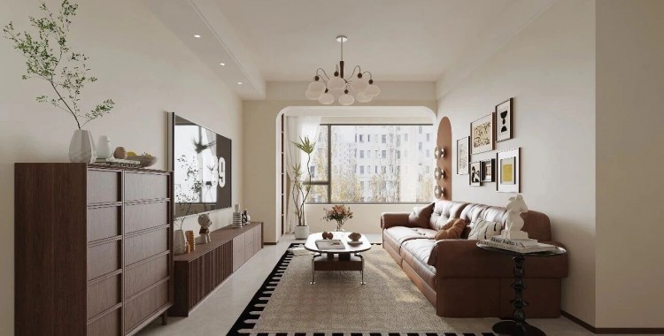 中古风两居室客厅装修效果图