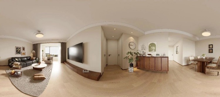 中古风三居室客厅装修效果图