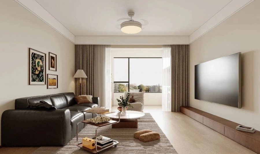 中古风三居室客厅装修效果图