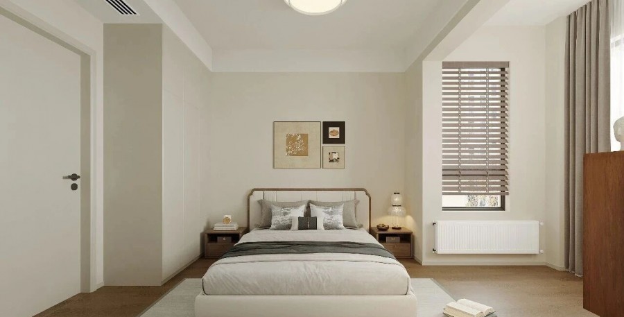 现代中式三居室卧室装修效果图