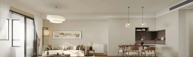 现代中式三居室客厅装修效果图