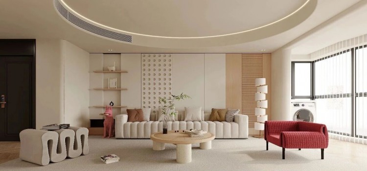 现代简约三居室客厅装修效果图