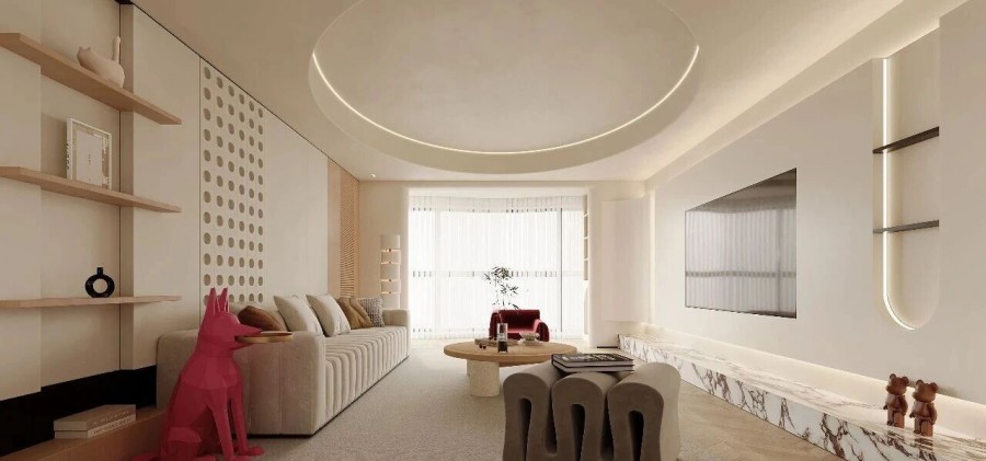 现代简约三居室客厅装修效果图