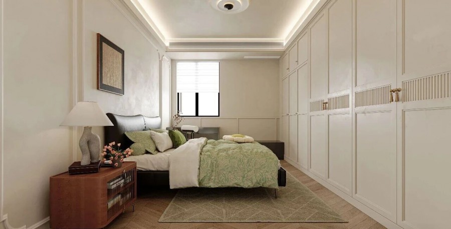 现代简约三居室卧室装修效果图
