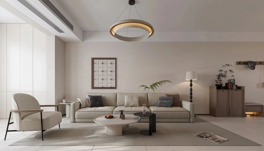 现代简约三居室客厅装修效果图