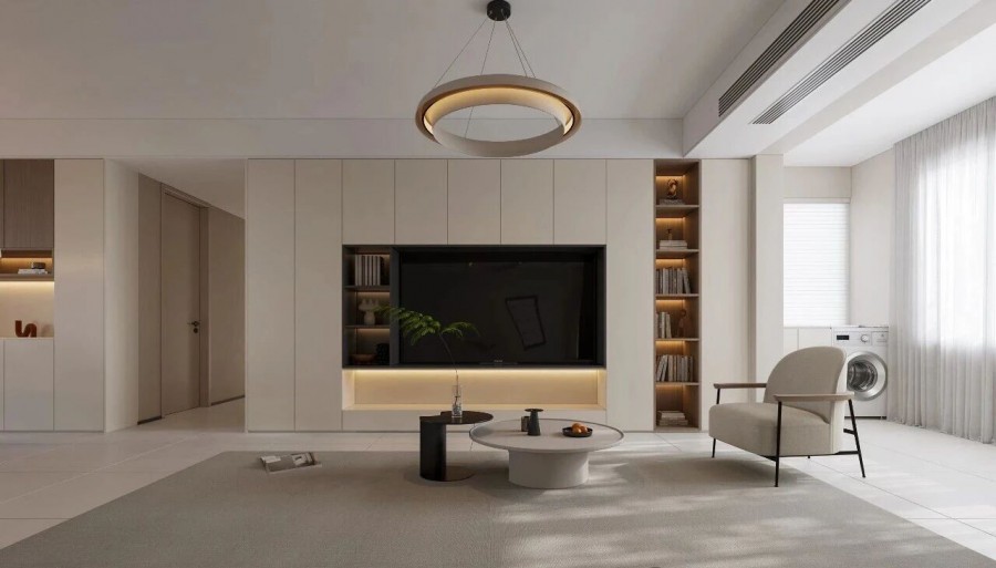 现代简约三居室客厅装修效果图