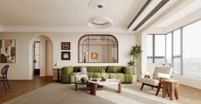 法式三居室客厅装修效果图