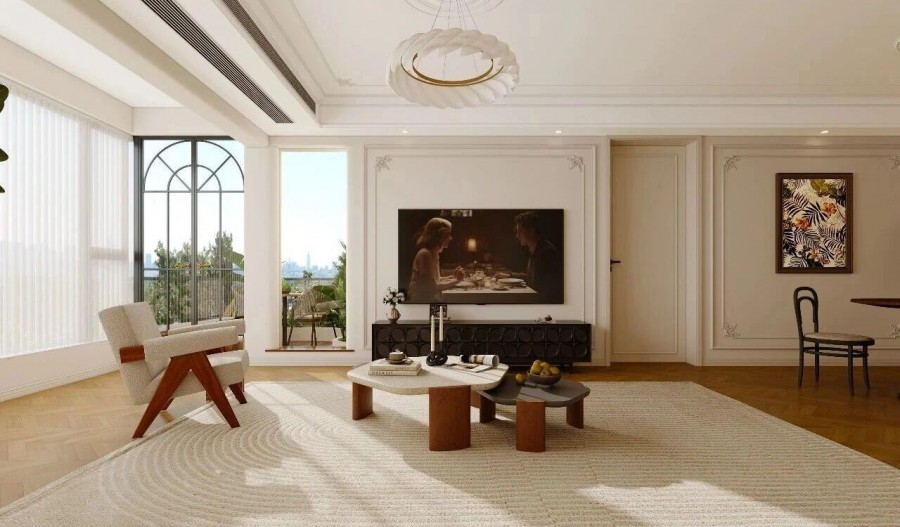 法式三居室客厅装修效果图