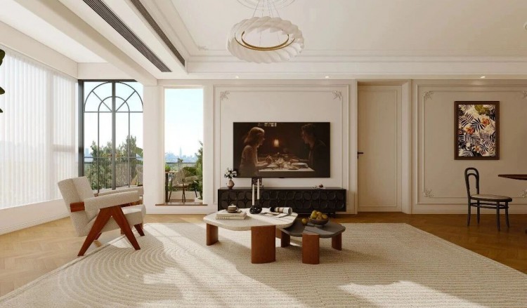 法式三居室客厅装修效果图