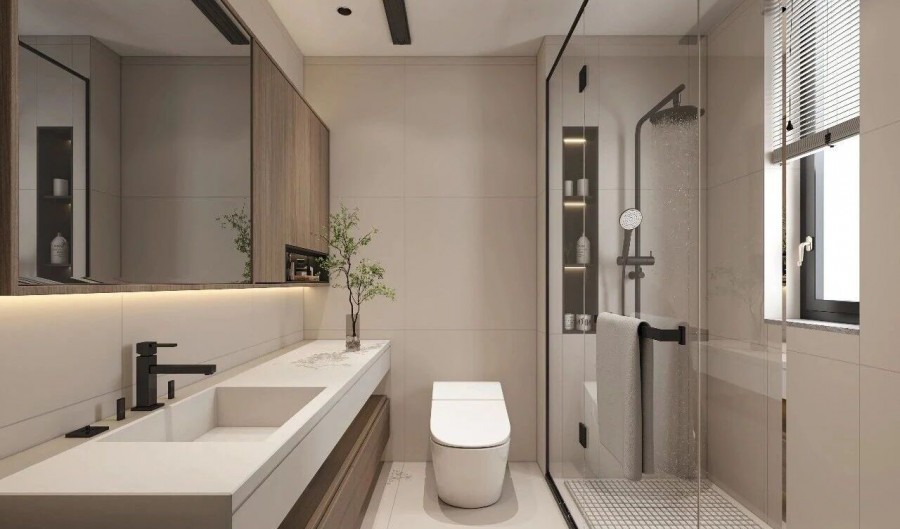 现代简约三居室卫生间装修效果图