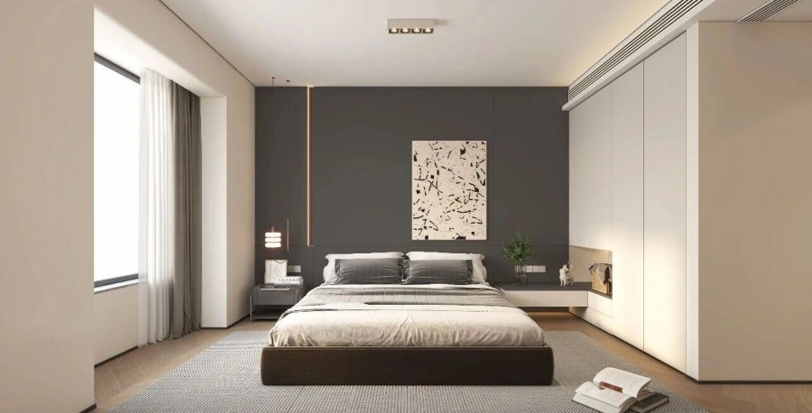 现代简约三居室卧室装修效果图