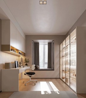 现代简约三居室书房装修效果图