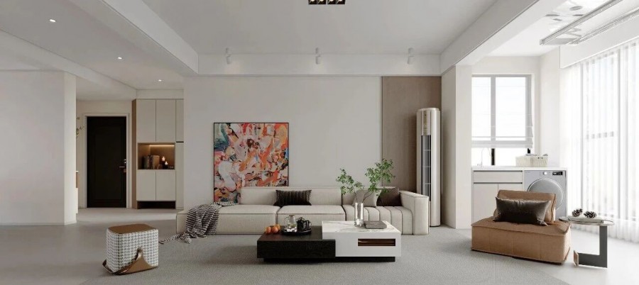 现代简约三居室客厅装修效果图