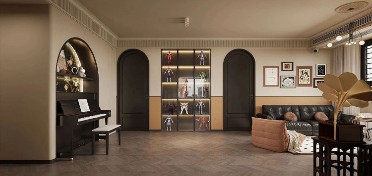 中古风三居室装修效果图