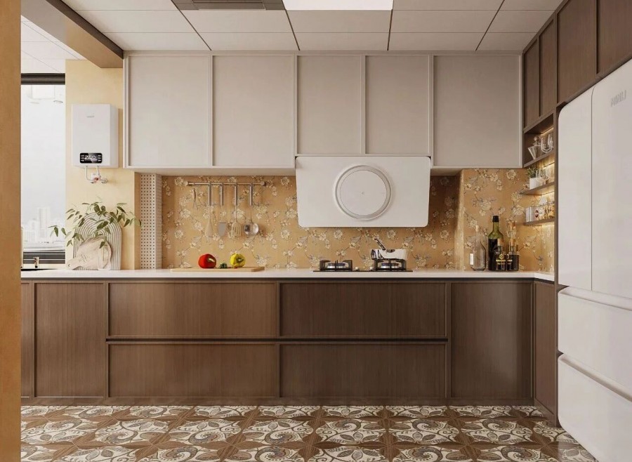 中古风三居室厨房装修效果图