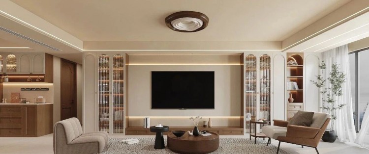 中古风三居室客厅装修效果图